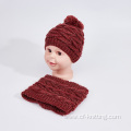 Winter warm knitted beanie and scarf for children